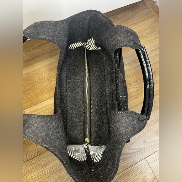 KATE SPADE Tate Handbag in Walker Charcoal Wool - Rare - EUC - Picture 5 of 11